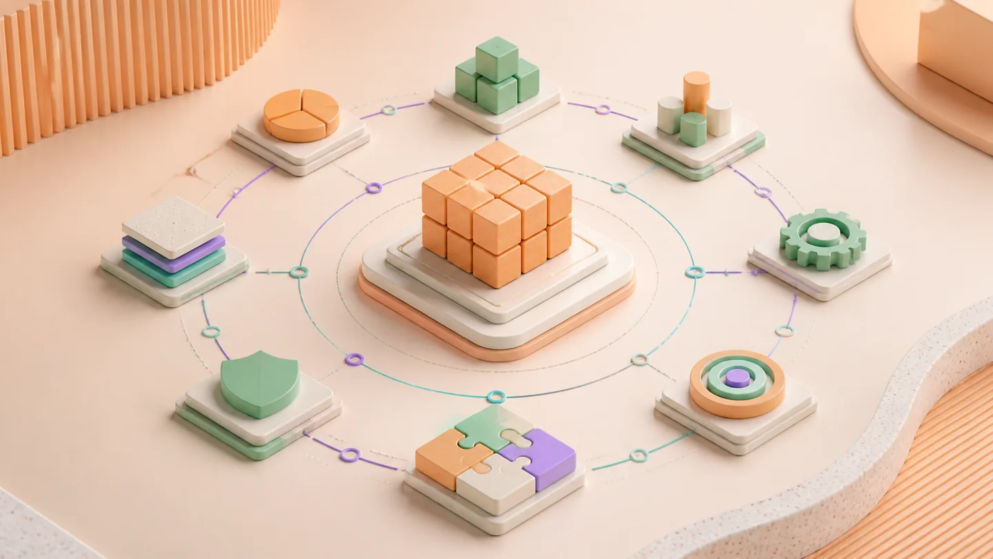 Warm modular product decisions arranged around one central core